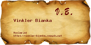 Vinkler Bianka névjegykártya